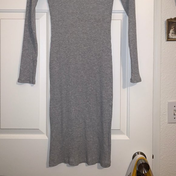 Forever 21 Grey Ribbed Bodycon Midi Dress - Picture 3 of 4